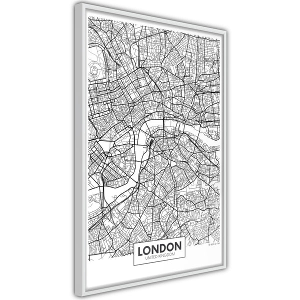 Poster - City Map: London  - wit