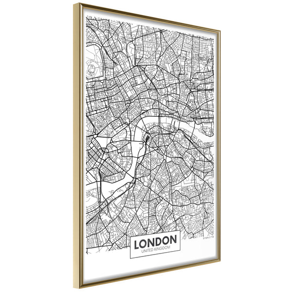 Poster - City Map: London  - goud