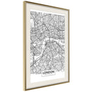 Poster - City Map: London  - goud passepartout