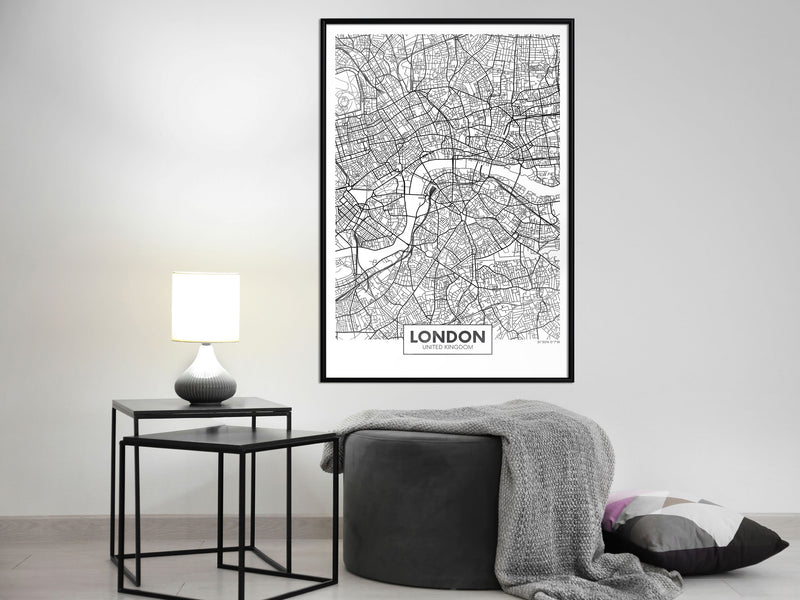Poster - City Map: London  - zwart