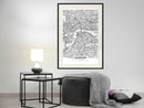 Poster - City Map: London  - zwart passepartout