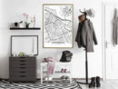 Poster - City map: Amsterdam  - goud