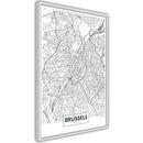 Poster - City map: Brussels  - wit