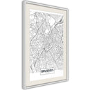 Poster - City map: Brussels  - wit passepartout
