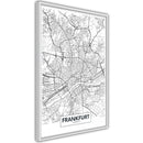 Poster - City map: Frankfurt  - wit