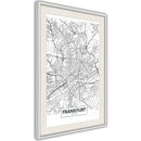 Poster - City map: Frankfurt  - wit passepartout