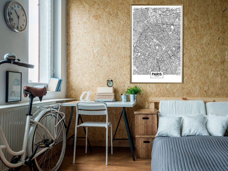 Poster - City Map: Paris  - goud