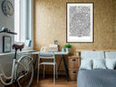 Poster - City Map: Paris  - zwart passepartout