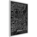 Poster - City Map: Munich (Dark)  - wit