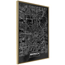 Poster - City Map: Munich (Dark)  - goud