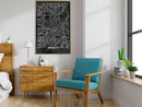Poster - City Map: Munich (Dark)  - goud