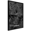 Poster - City Map: Hamburg (Dark)  - zwart