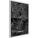 Poster - City Map: Hamburg (Dark)  - wit