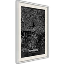 Poster - City Map: Hamburg (Dark)  - wit passepartout
