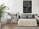 Poster - City Map: Hamburg (Dark)  - zwart