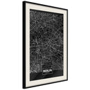 Poster - City Map: Berlin (Dark)  - zwart passepartout