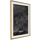 Poster - City Map: Berlin (Dark)  - goud passepartout