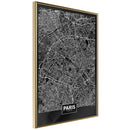 Poster - City Map: Paris (Dark)  - goud