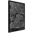 Poster - City Map: London (Dark)  - zwart