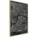Poster - City Map: London (Dark)  - goud