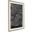 Poster - City Map: London (Dark)  - goud passepartout
