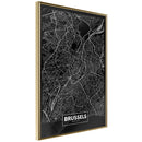 Poster - City Map: Brussels (Dark)  - goud