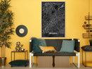 Poster - City Map: Brussels (Dark)  - wit