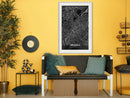 Poster - City Map: Brussels (Dark)  - wit passepartout