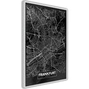 Poster - City Map: Frankfurt (Dark)  - wit