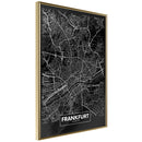 Poster - City Map: Frankfurt (Dark)  - goud