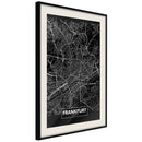 Poster - City Map: Frankfurt (Dark)  - zwart passepartout