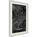 Poster - City Map: Frankfurt (Dark)  - wit passepartout