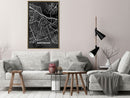 Poster - City Map: Amsterdam (Dark)  - goud