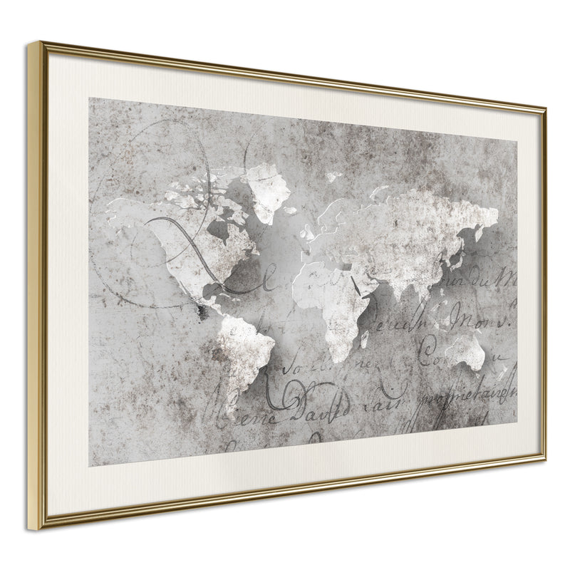 Poster - World of Words  - goud passepartout