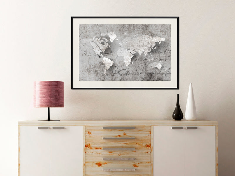 Poster - World of Words  - zwart passepartout