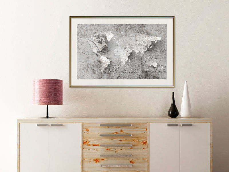 Poster - World of Words  - goud passepartout
