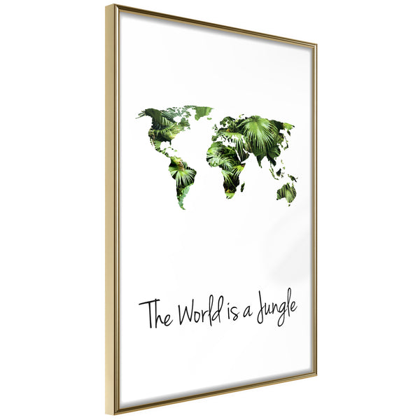 Poster - We Live in a Jungle  - goud