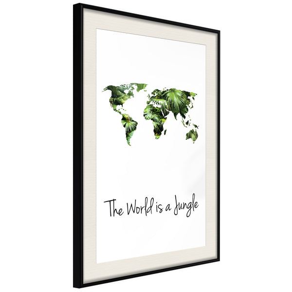 Poster - We Live in a Jungle  - zwart passepartout