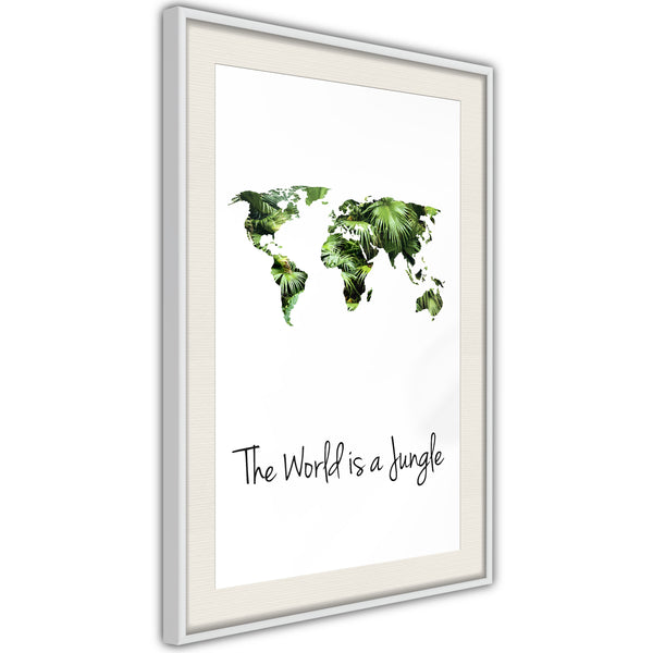 Poster - We Live in a Jungle  - wit passepartout