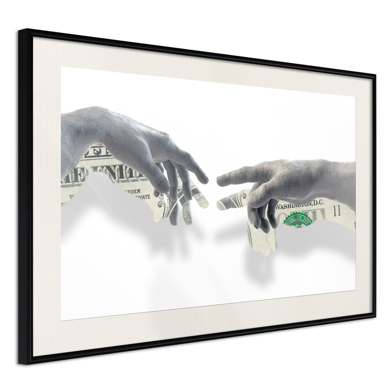 Poster - Touch of Money  - zwart passepartout