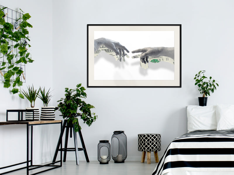 Poster - Touch of Money  - zwart passepartout