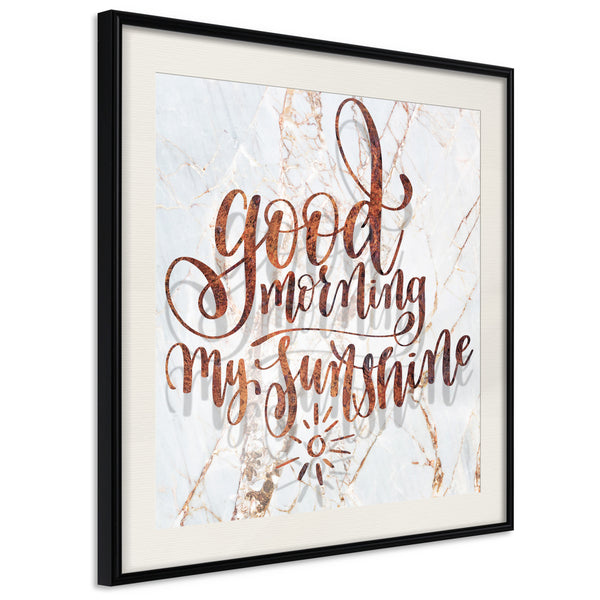 Poster - Good Morning (Square)  - zwart passepartout