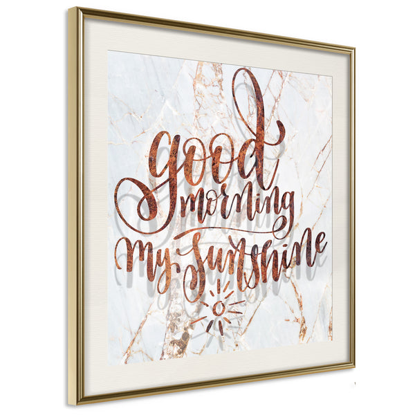 Poster - Good Morning (Square)  - goud passepartout