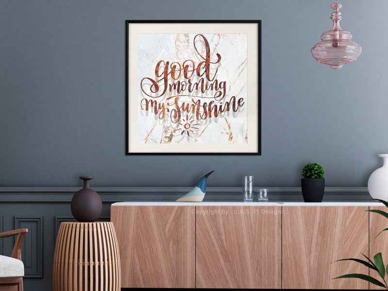 Poster - Good Morning (Square)  - zwart passepartout