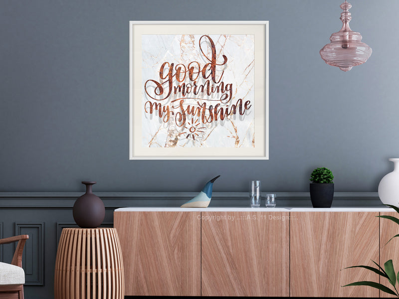 Poster - Good Morning (Square)  - wit passepartout
