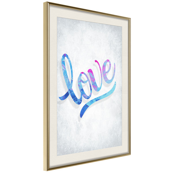 Poster - Love I  - goud passepartout