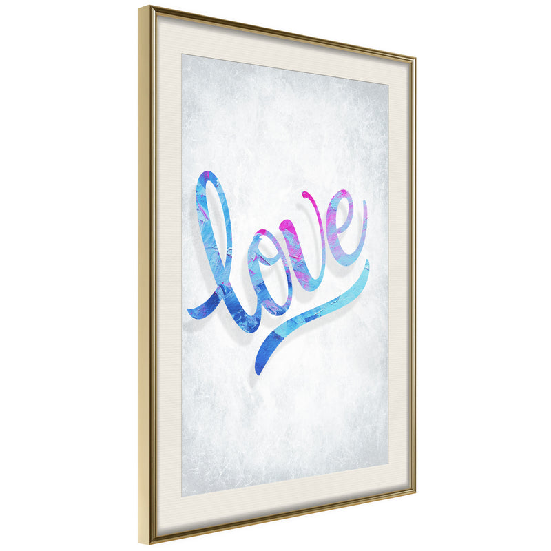Poster - Love I  - goud passepartout