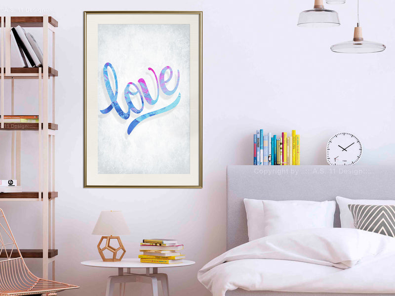 Poster - Love I  - goud passepartout