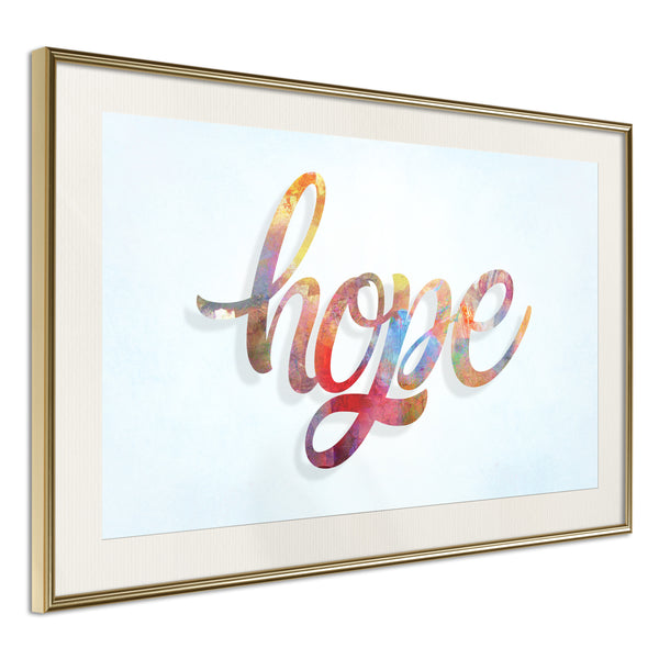 Poster - Colourful Hope  - goud passepartout
