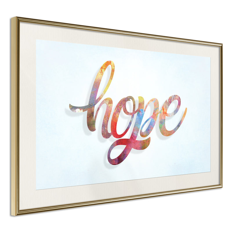 Poster - Colourful Hope  - goud passepartout